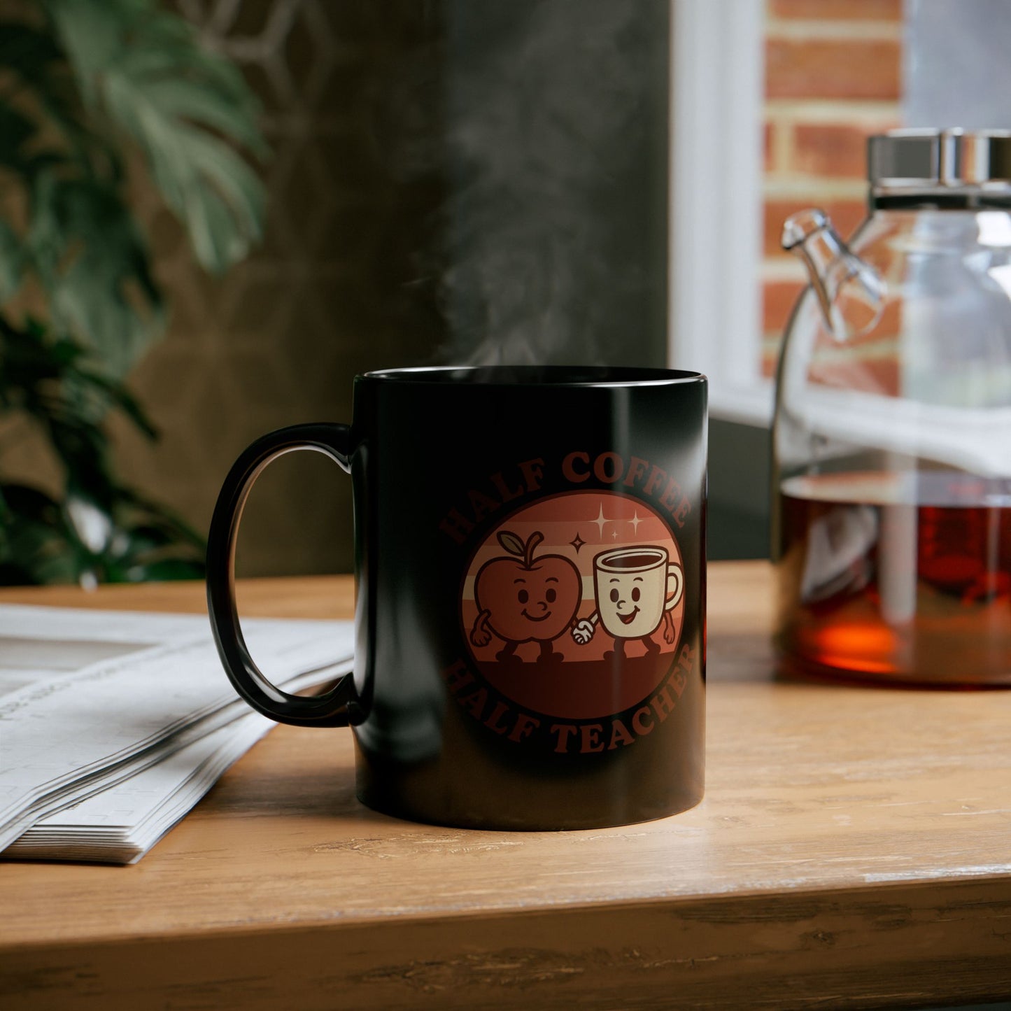 Teacher Coffee Mug, Half Coffee Half Teacher Mug, Funny Gift for Educators, Back to School Present, Classroom Decor