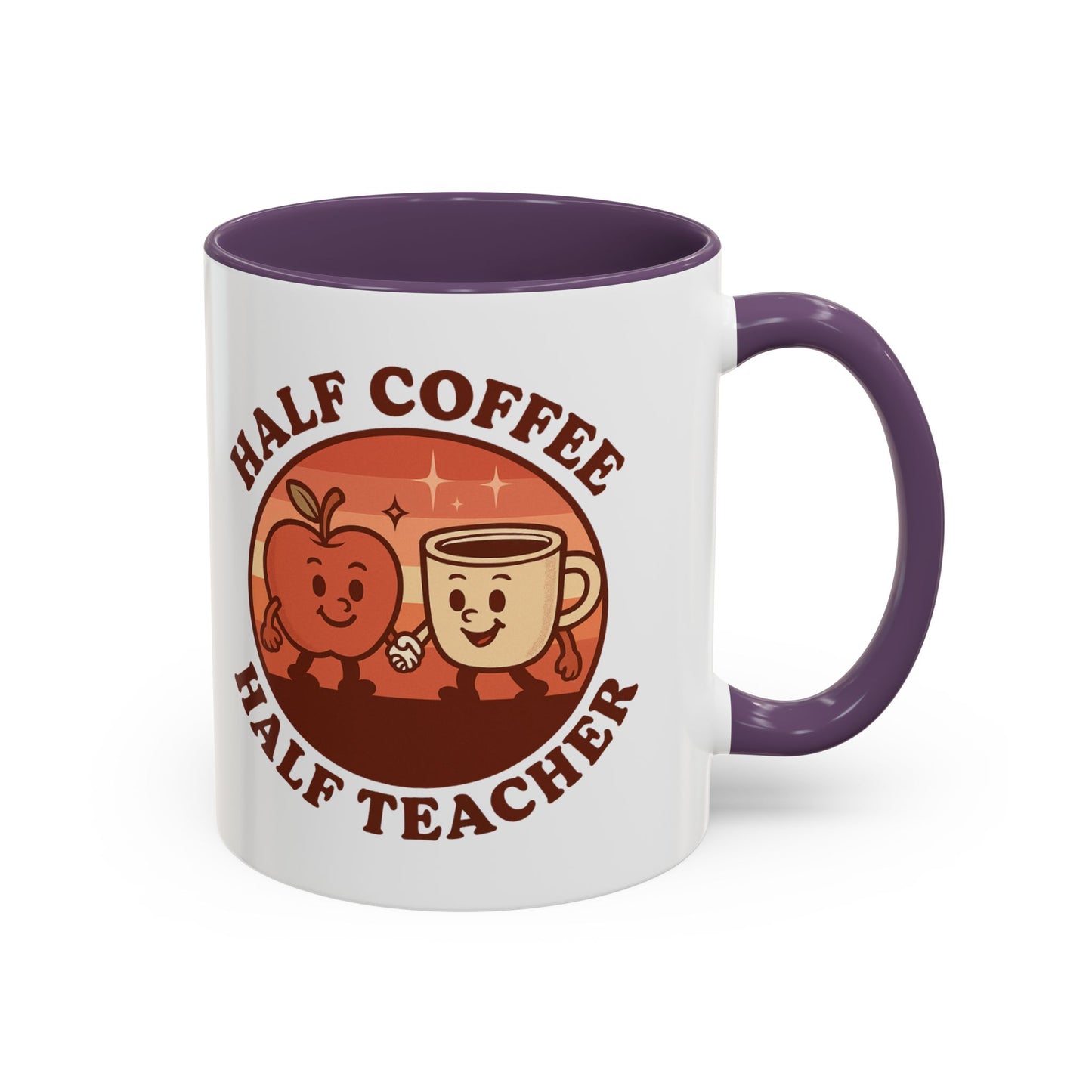 Funny Teacher Coffee Mug - Gift for Educators, Half Coffee Half Teacher, Funny Teacher Gift, Classroom Decor, Teacher Appreciation