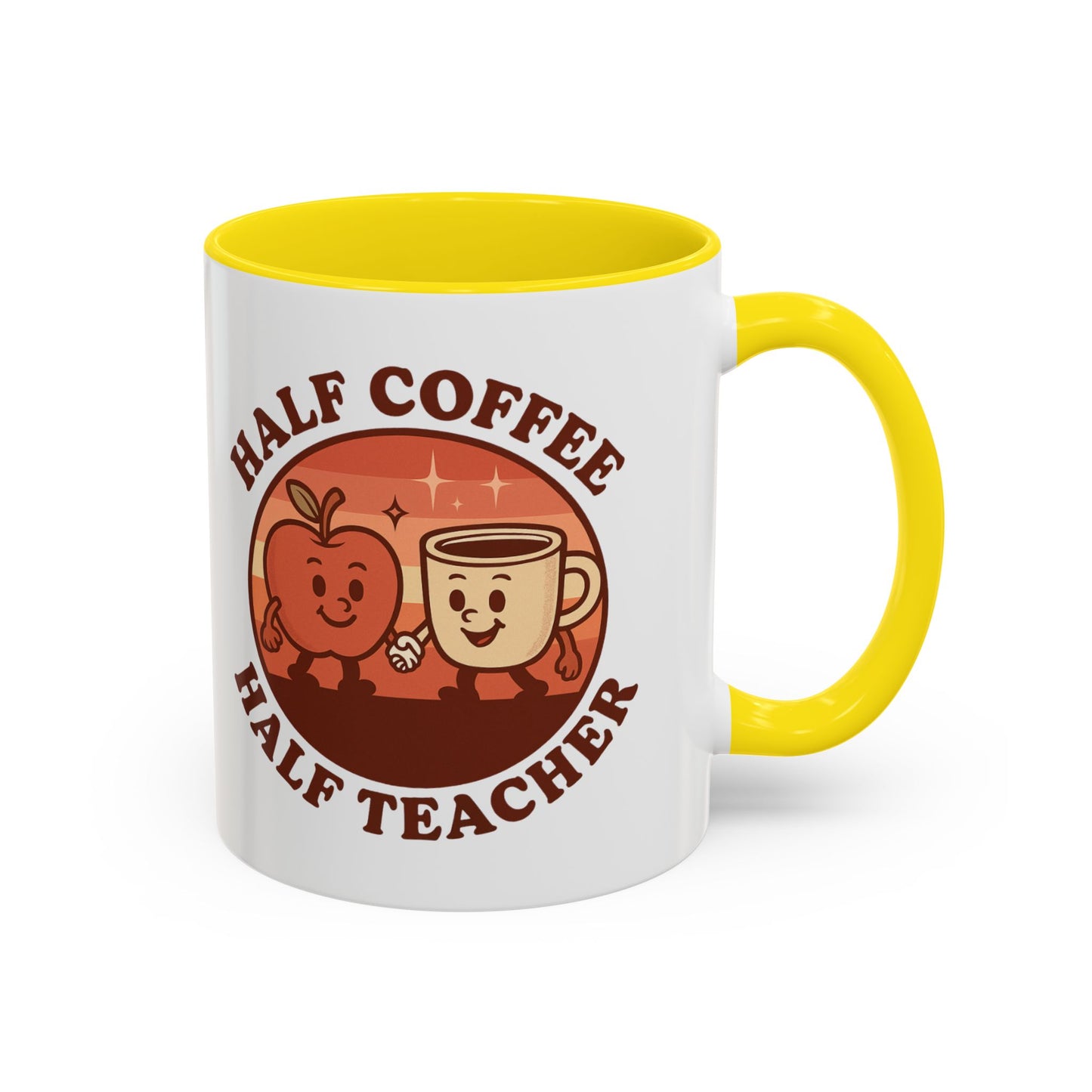 Funny Teacher Coffee Mug - Gift for Educators, Half Coffee Half Teacher, Funny Teacher Gift, Classroom Decor, Teacher Appreciation