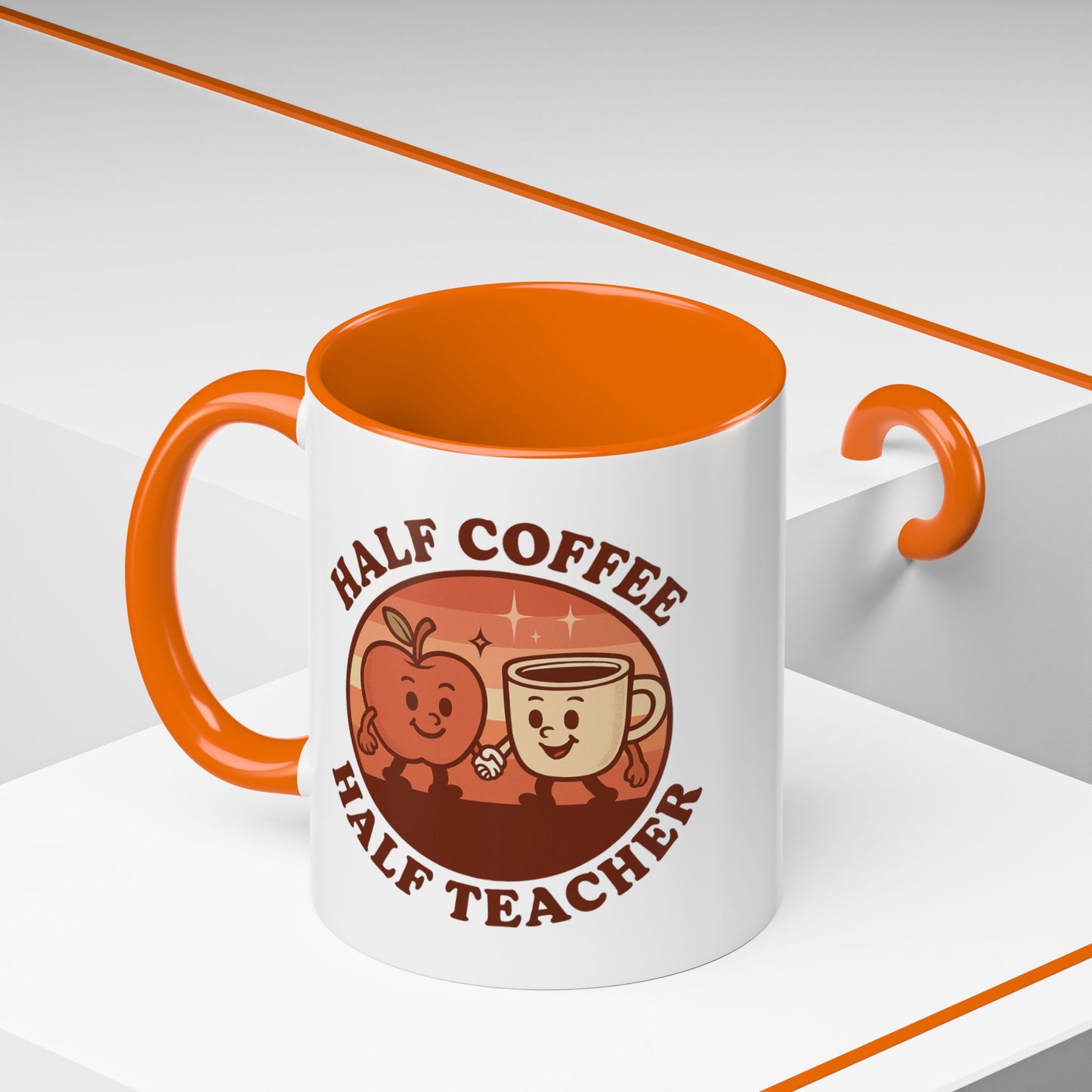 Funny Teacher Coffee Mug - Gift for Educators, Half Coffee Half Teacher, Funny Teacher Gift, Classroom Decor, Teacher Appreciation