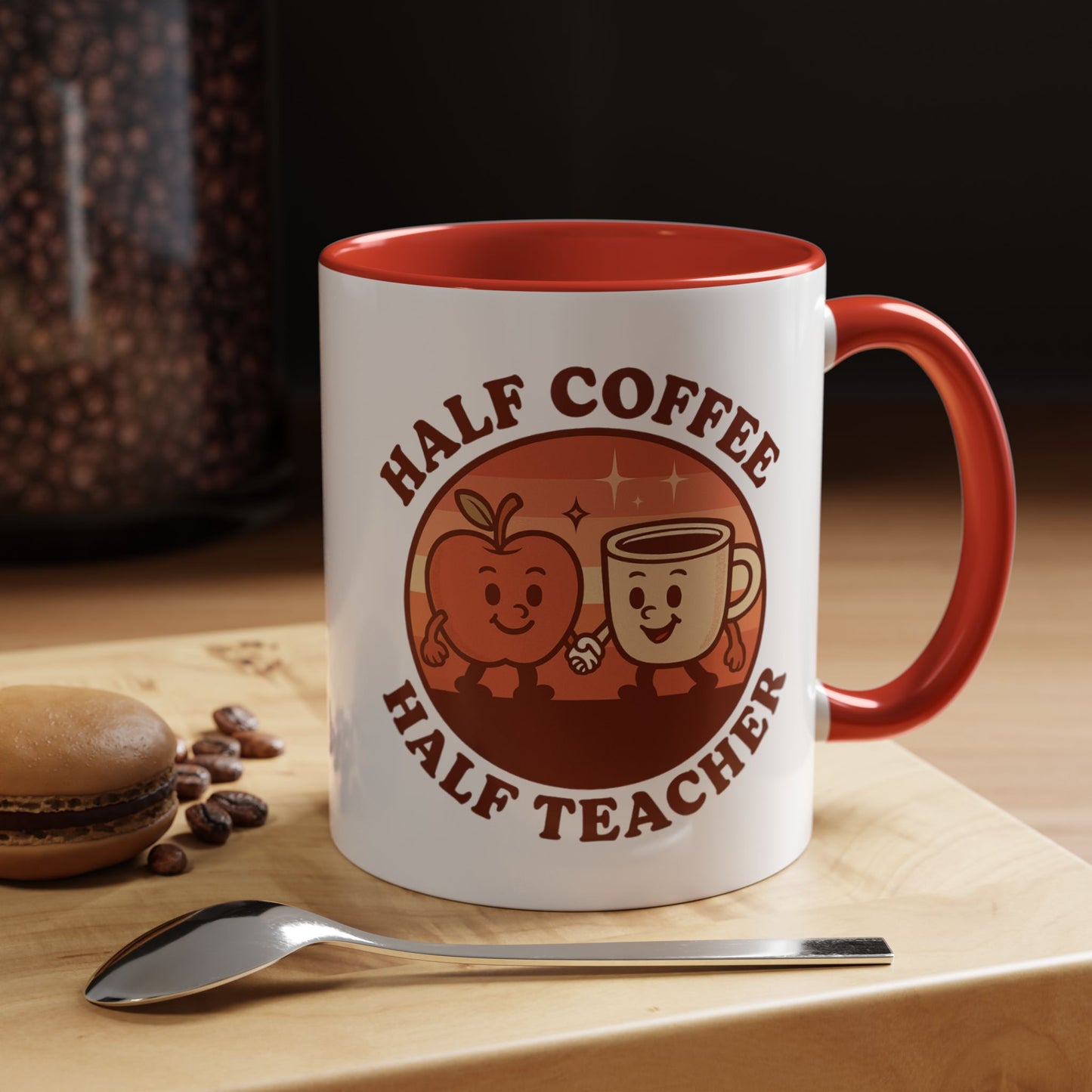 Funny Teacher Coffee Mug - Gift for Educators, Half Coffee Half Teacher, Funny Teacher Gift, Classroom Decor, Teacher Appreciation