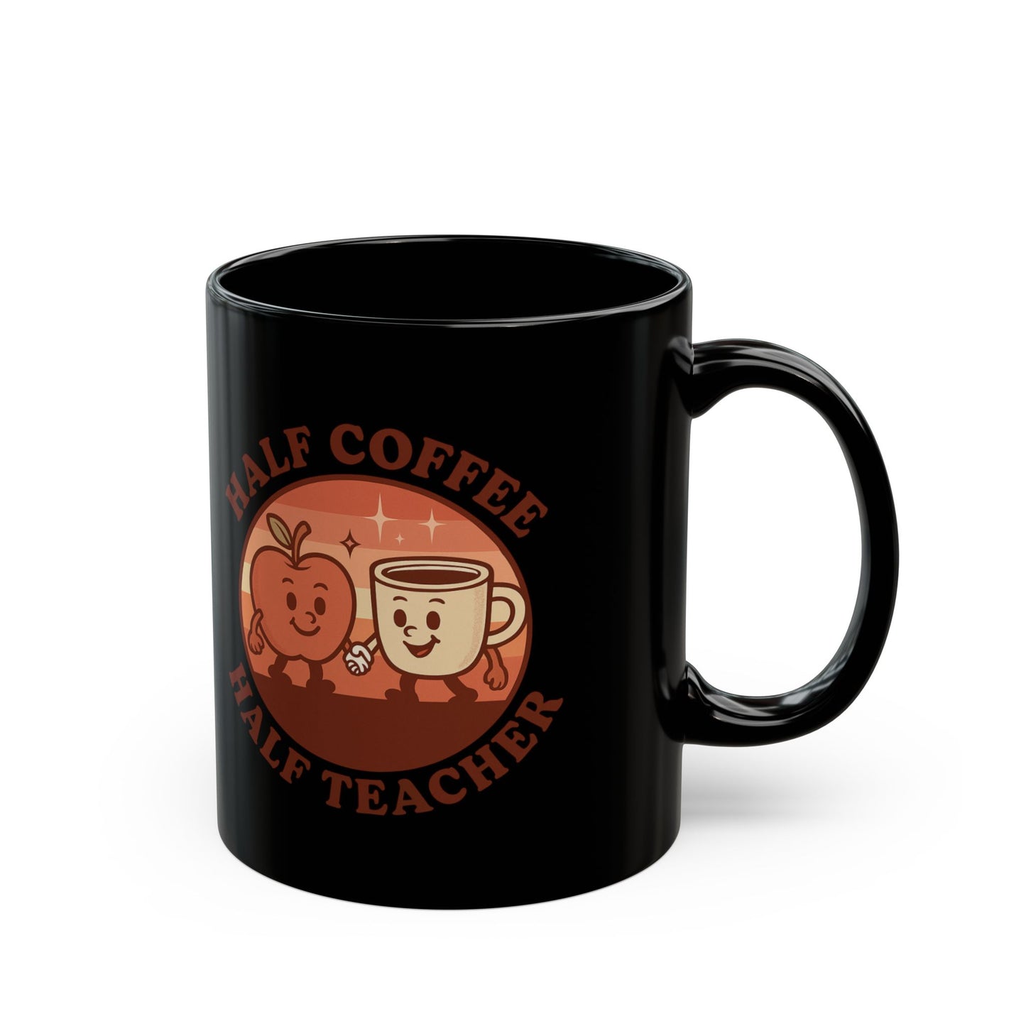 Teacher Coffee Mug, Half Coffee Half Teacher Mug, Funny Gift for Educators, Back to School Present, Classroom Decor