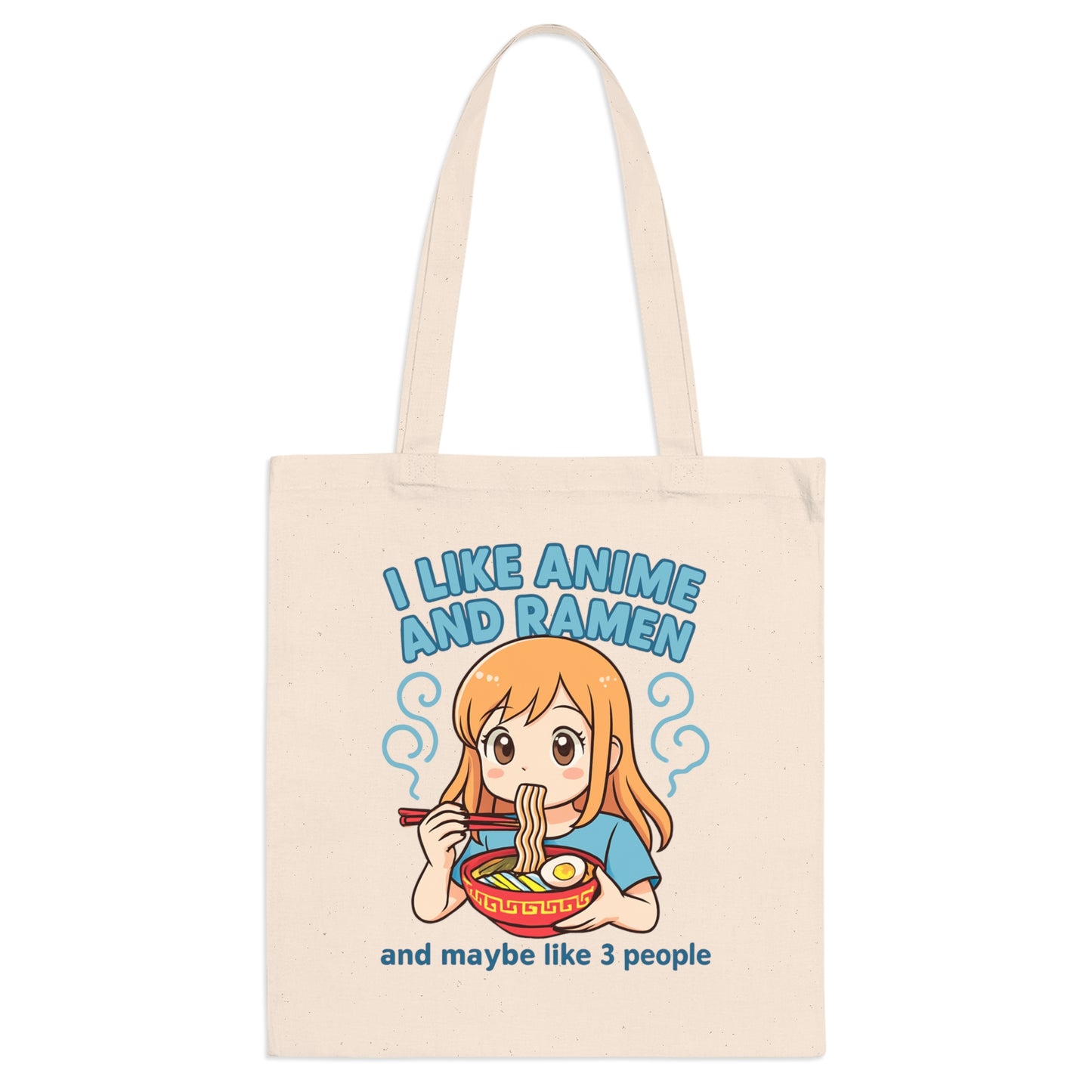 Anime and Ramen Tote Bag, Cute Cartoon Shopper, Gift for Anime Lovers, Stylish Grocery Bag, Eco-Friendly Tote