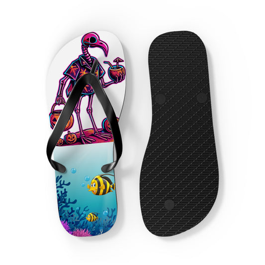 Halloween Themed Flip Flops, Fun Beach Shoes, Summer Footwear, Unique Gift, Party Essential