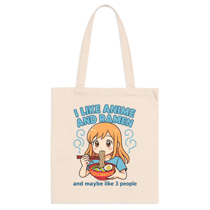 Anime and Ramen Tote Bag, Cute Cartoon Shopper, Gift for Anime Lovers, Stylish Grocery Bag, Eco-Friendly Tote