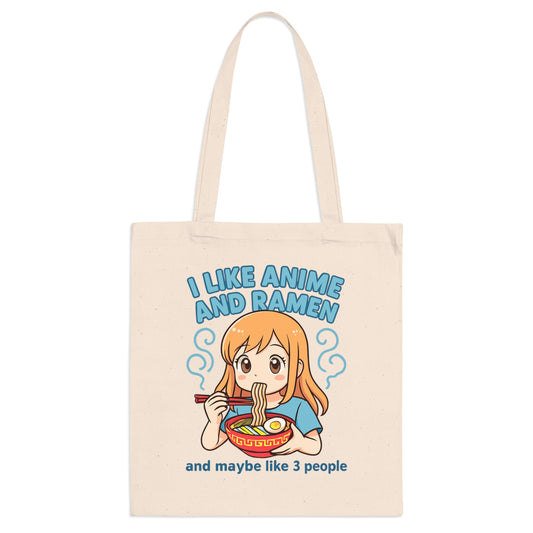 Anime and Ramen Tote Bag, Cute Cartoon Shopper, Gift for Anime Lovers, Stylish Grocery Bag, Eco-Friendly Tote